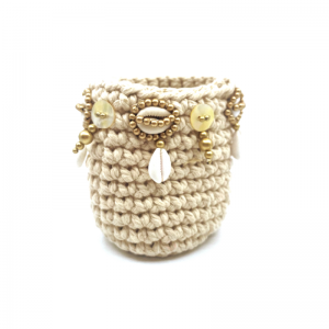 Bougeoir Gold Macramé - Bazar Bizar