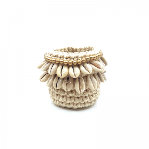 Bougeoir Gold & Cowrie Macramé - Bazar Bizar