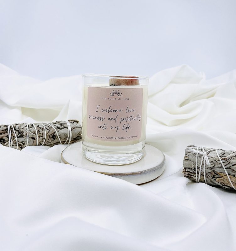 Bougie Cristal Affirmation Positive